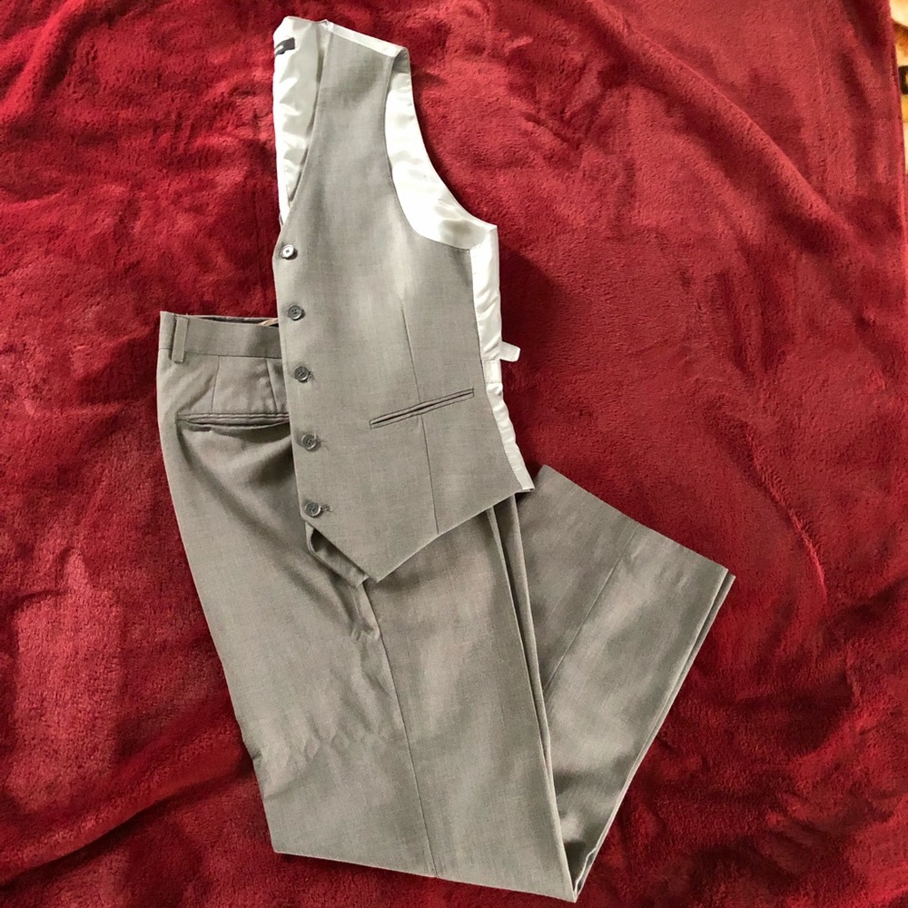 Men’s Dress Vest & Pants (Light Gray)